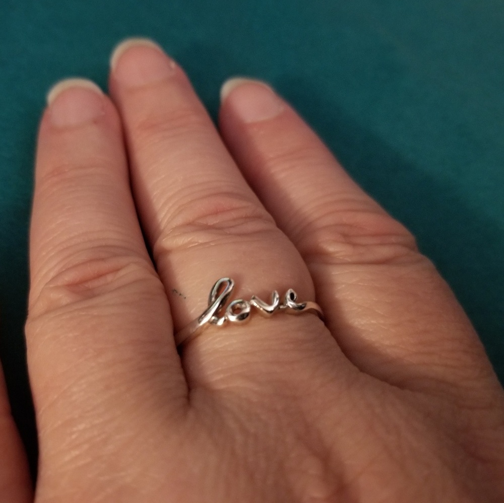 .925 Silver "Love" Ring - Picture 2 of 8